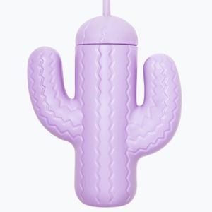 PINK SKY Purple Cactus Cup with Straw